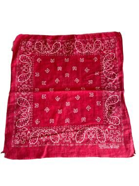 Vintage Fast Color Selvedge Edge Rare Red Paisley Print Bandana